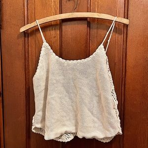 AE Cropped Tank. White.